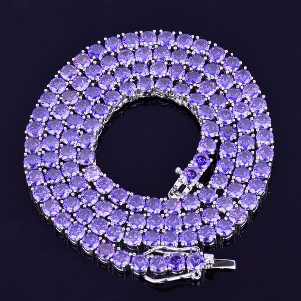 

iced out цепочки роскошная ожерелье hip hop bling цепи ювелирные изделия мужчины алмазный теннис цепи золото серебро кубинский ссылка rapper, Black