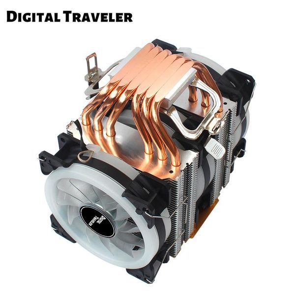 

fans & coolings 6 heat pipes cpu cooler 4 pin pwm dual-tower cooling 90mm 3 fan for intel 1366 2011 x79 x99 motherboard am2/am3