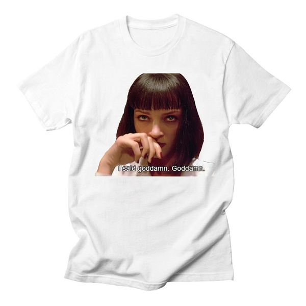 

movie mia wallace pulp fiction fashion summer quentin tarantino hip hop girl printed tee white hooded sweatshirt hoodie men t shirt