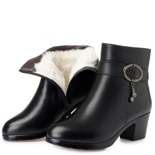 

2020 новая зимняя теплая обувь женщина лодыжки ботинки толстые с несколькими женские обувь сапоги мода теплый снежная шерсть плюс размер, Black