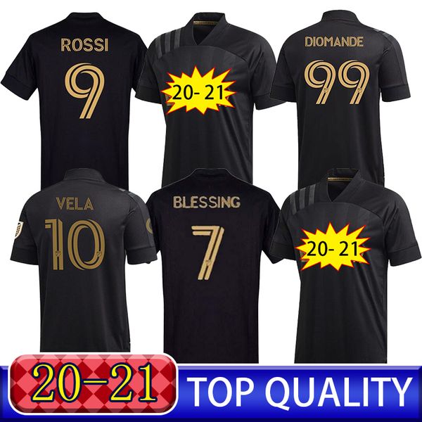 

20 21 los angeles mens fc fans version soccer jerseys new lafc rossi vela home football shirt blessing diomande short sleeve jersey, Black;yellow