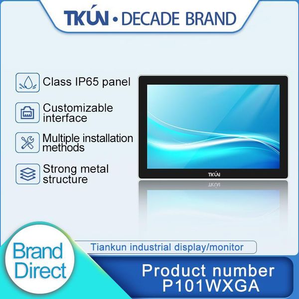 

tkun 10.1 inch lcd display, capacitive industrial touch hd display, narrow frame ip65 panel p101wxga1