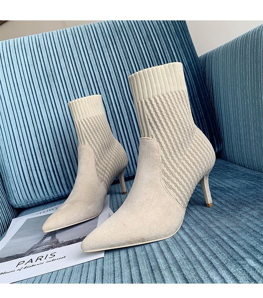 

2021 new europe the states in autumn and winter blaze suede high-heeled boots even pointed to highboots inwy, Black