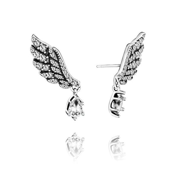 

mybeboa crystal dangling angel wing sparkling angel wing stud earrings celestial stars earrings women anniversary jewelry, Golden;silver