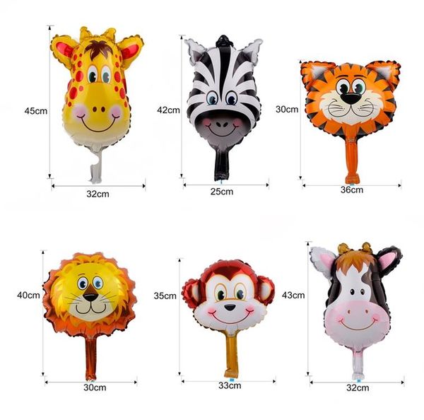 

fengrise 6pcs lot cute jungle party animal balloons lion monkey deer helium baloon birthday party decoration kids favors ballon wmtfki