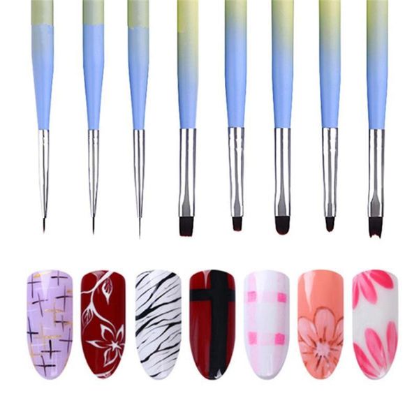 

1шт ногтей liner pen расставить красочные окрашенные uv gel nail brush tool маникюр 8 стили маникюр pen 15.5cm nail decor wmtspz xhqhlady, Yellow