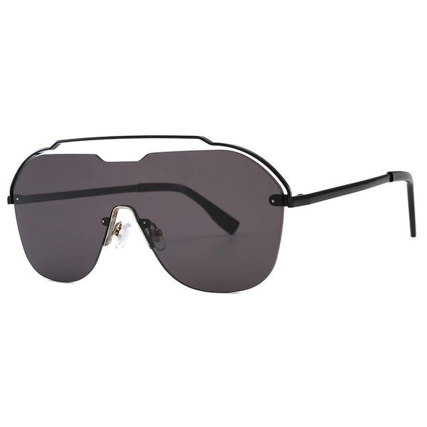 

2020 men and women's fashionable sunglasses personalized conjoined glasses large frame integrated sunglasses uv-proof glasses, White;black
