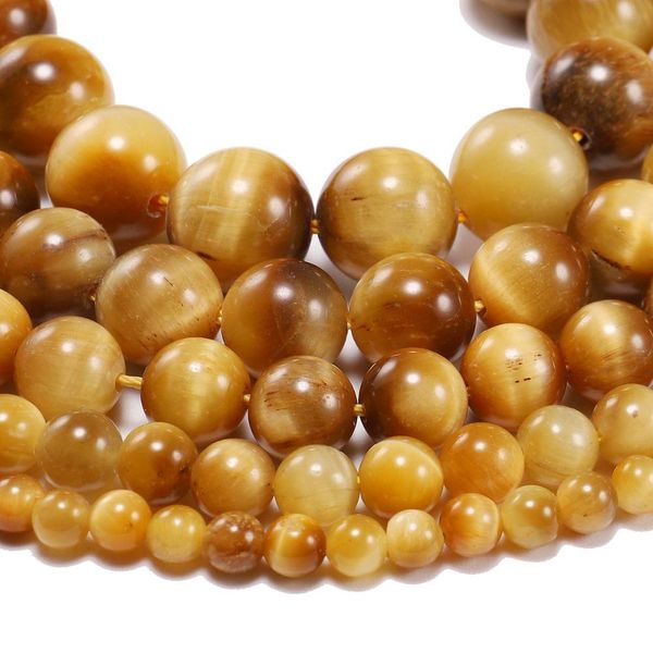 

1strand lot 4 6 8 10 12mm aaa natural stone gold tiger eye agat round beads loose spacer bead for jewelry making h jlljfq