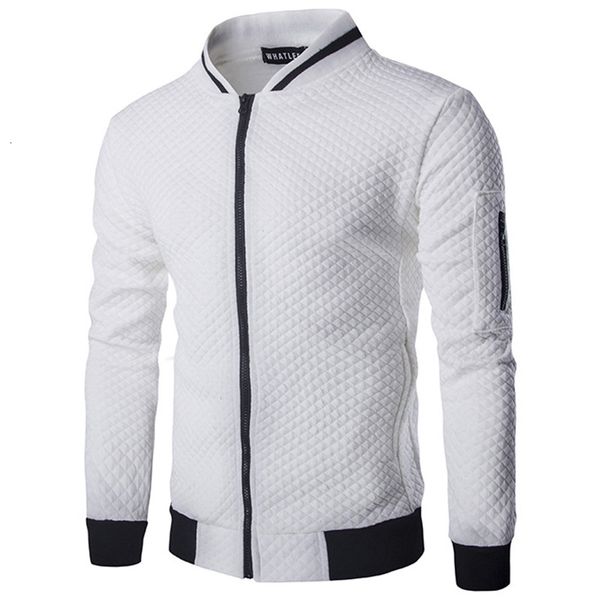 

new trend white fashion men jacket men veste homme bomber fit argyle zipper varsity jacket casual for fall, Black;brown