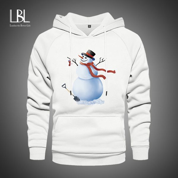 

snowman print hoodies men 2020 autumn winter fleece sweatshirts fashion mens hoodies warm holiday pullovers new casual tracksuit 1019, Black