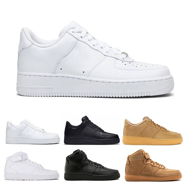 

2018 classical all white black gray low high 1 cut men & women sports sneakers running shoes one skate shoes eur size 36-45