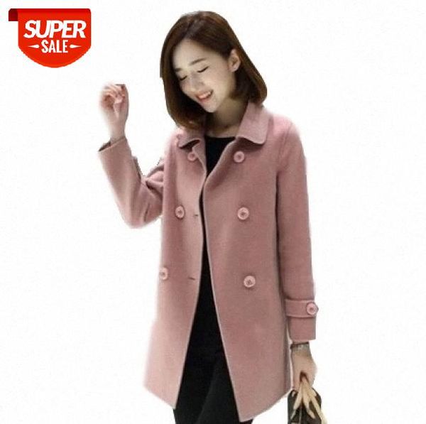 

womens wool blend coat winter grey black warm autunm long coat jackets outwear plus size harajuku korean japanese plain coats #ep5g