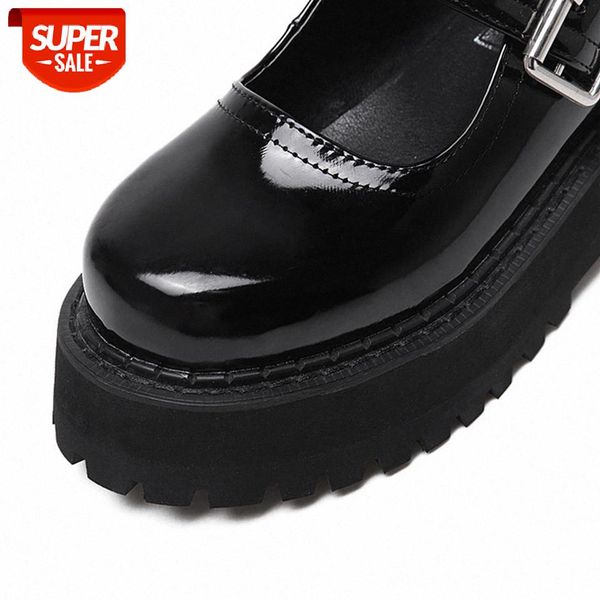 

ribetrini brand new chic skidproof platform chunky heels genuine leather skin mary janes shoes pumps women #dj5n