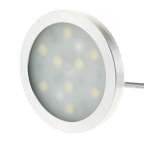 Lâmpadas LED Puck Light para armário redondo branco 1.8W SMD 5050 12V Engenharia Comercial de Alumínio Indoor