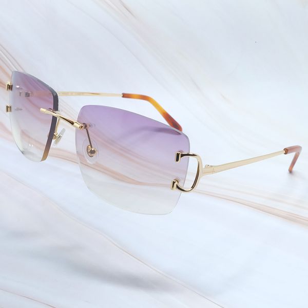 

2021 new metal rimless designer oval sunglasses luxury mens sunglass carter sun glasses brand desinger shades for men bspw, White;black