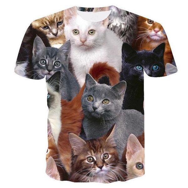 

3d cat printed animal cat 3d print shirts humor hentai horror men clothing