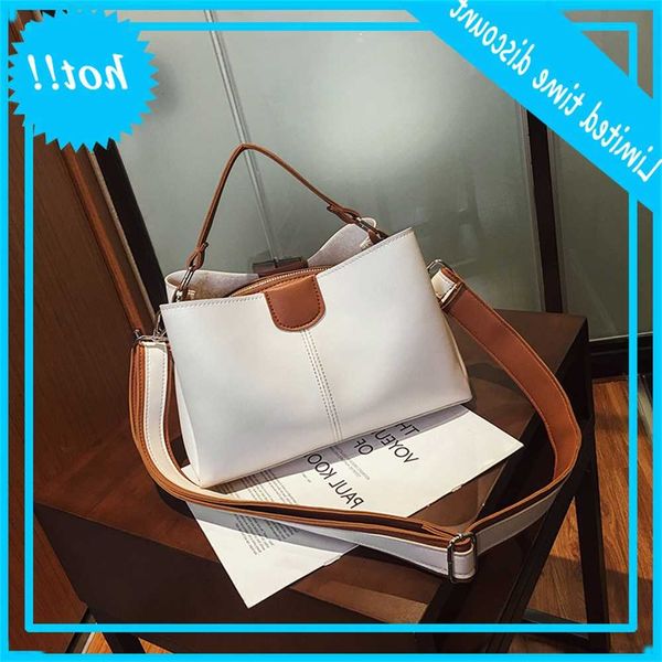 

high end boutique bucket new handbag color matching korean simple versatile messenger women's bag