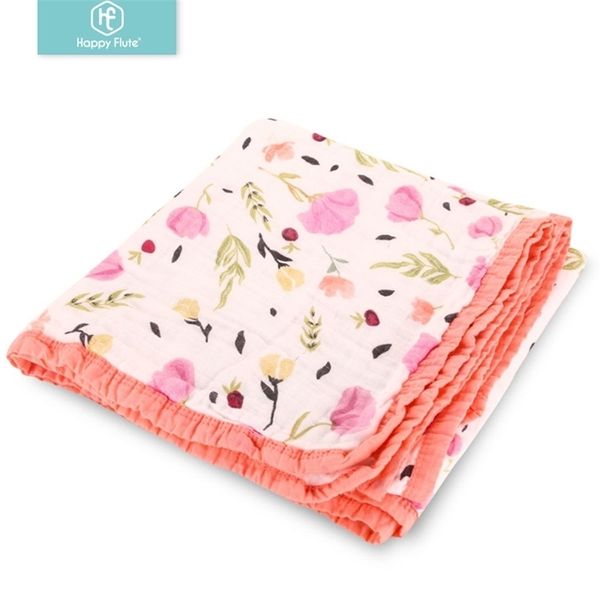 

happyflute muslin 100% cotton with colorful tipping newborn swaddles soft baby gauze infant blankets wrap sleepsack lj201014