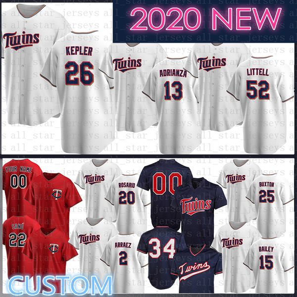 

minnesota custom jorge polanco baseball jersey max kepler kirby puckett miguel sano kent hrbek bert blyleven jason castro byung-ho park, Blue;black
