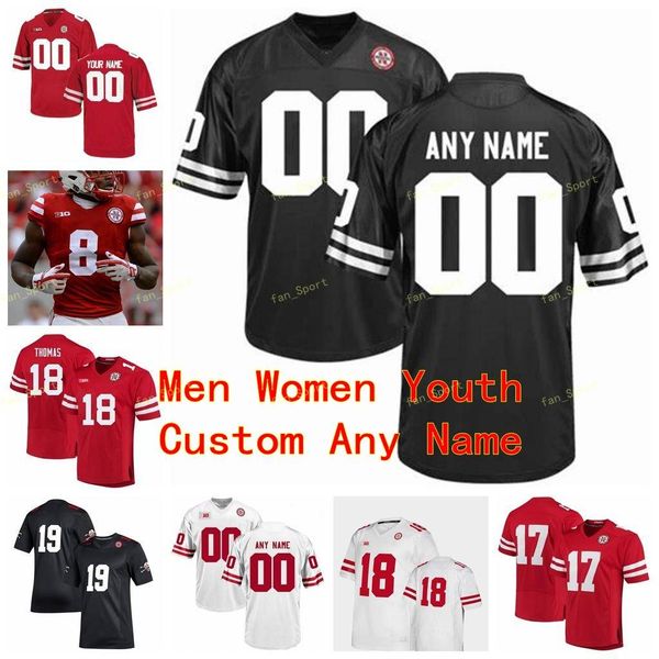 

custom nebraska cornhuskers college football jersey 33 jaylin bradley 37 wyatt mazour 38 brody belt 43 connor ruth men women youth stitched, Black