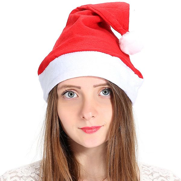 

red plush santa soft claus hat cosplay ultra decoration adults christmas party hats hhb23477zo9