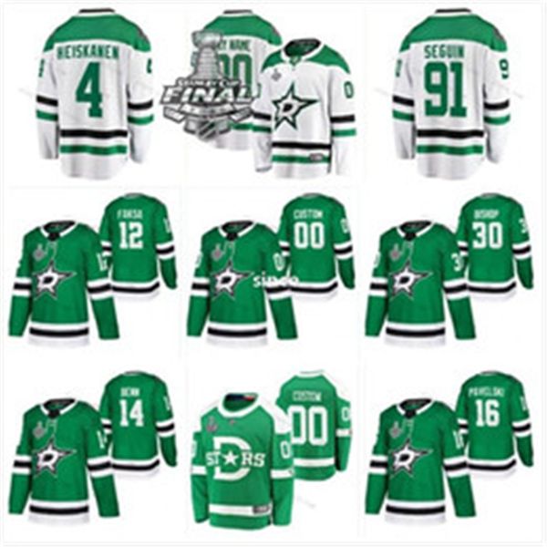 

custom dallas stars 2020 stanley cup final patch jamie benn seguin kiviranta radulov heiskanen pavelski bishop khudobin zuccarello jerseys, Black;red