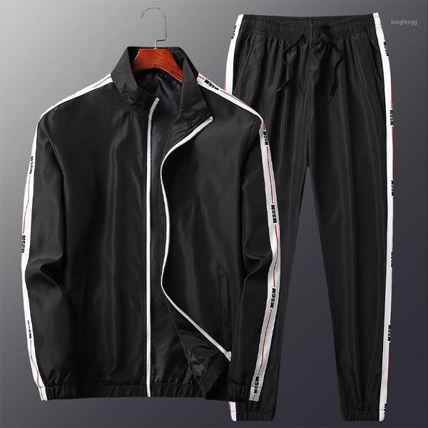 

wwkk tracksuits men polyester sweatshirt sporting 2020 gyms spring jacket + pants casual men's track suit sportswear fitness1, Gray