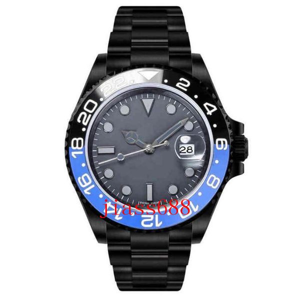 

n g.m.t 3186-3285 904l 40*13mm luxury mens watch 2824 movement machinery 40* 11mm dlc black diamond film dark night black dial gravel, Slivery;brown