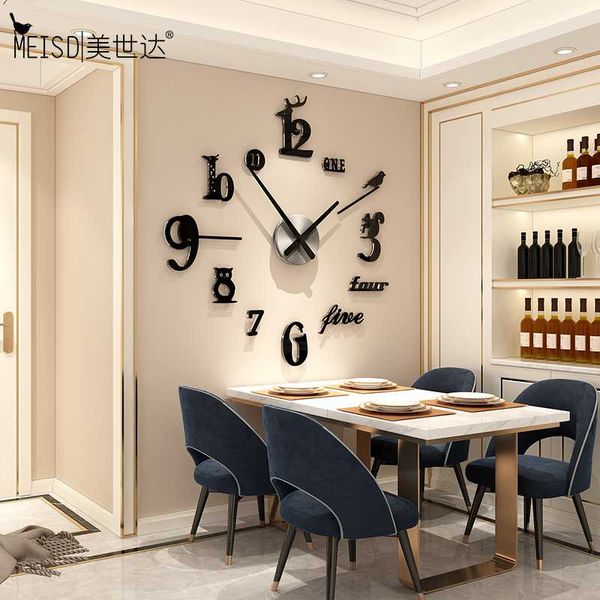 

wall clocks meisd quality animal silent large clock modern black watch diy sticker creative home decor hanging