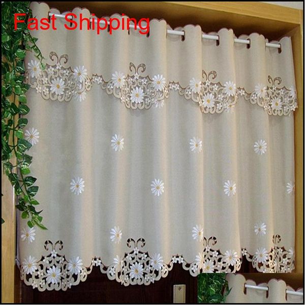 

british half-curtain embroidered window valance customize light shading curtain for kitchen cabinet door curtain qylcpc lyqlove