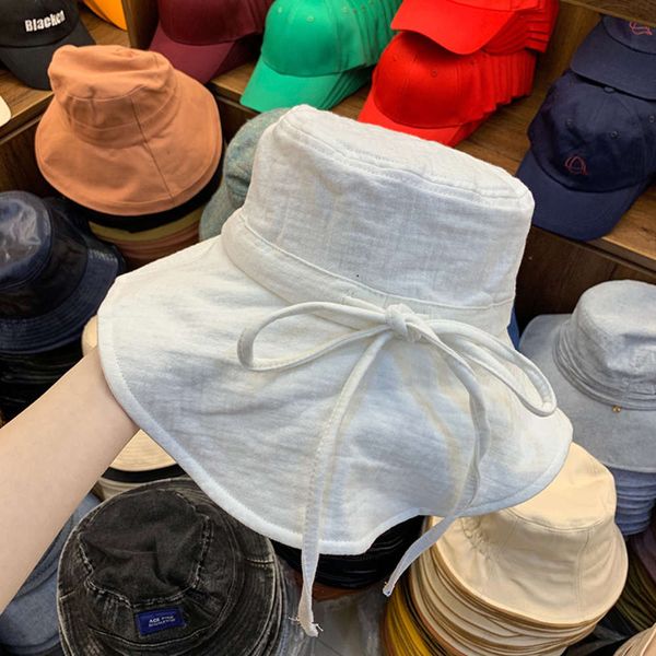

big eaves bow solid spring and summer new versatile sun women's korean temperament chic fisherman's hat children, Blue;gray