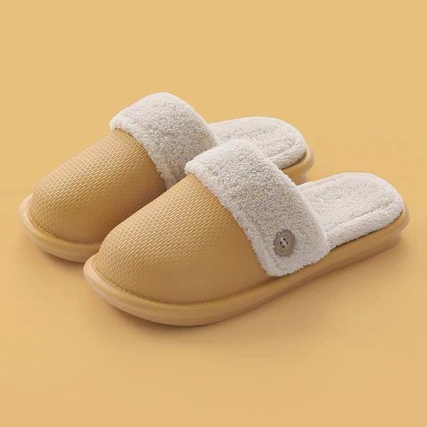

women's slippers winter cotton warm indoor shoes house slippers slip-on anti-skid men's comfortable soft couple shoes, Black