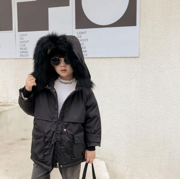 

2020 thick warm girls winter jacket waterproof down jacket for girls 2-12 years children boys outerwear coat kids, Blue;gray