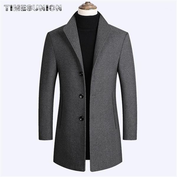 

man wool coat autumn winter korean fashion solid color thick men's wool jacket luxurious brand clothing1, Black