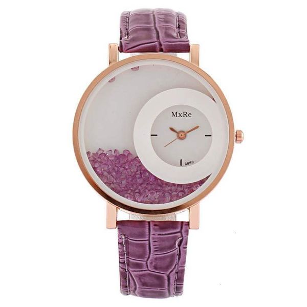 

belt korean women's fashion watch watch women's color diamond quicksand quartz watch, Slivery;brown