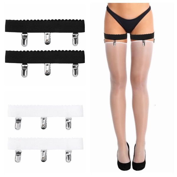 

women punk sile garter belt harajuku elasticity bodye harness tight suspender strap non-slip leg harness bondage belts, Black;white