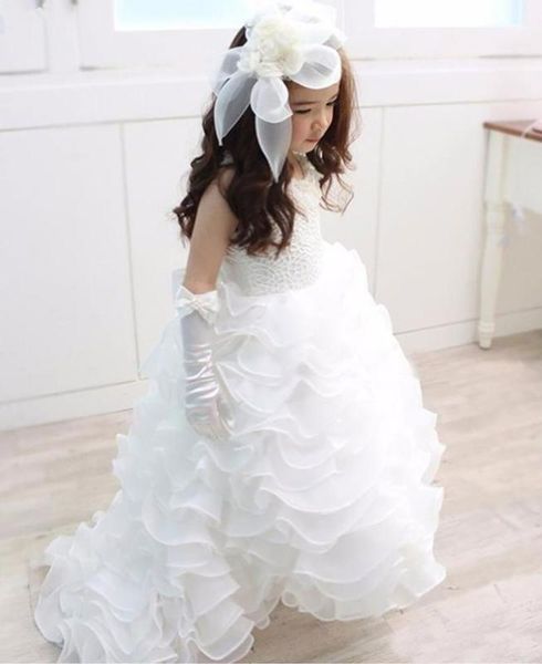

girl's dresses o-neck birthday christmas kids formal wear wedding party events girls pageant lace organza custom white flower dresses1, Red;yellow