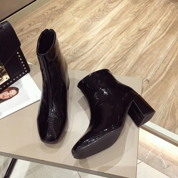 

shoes women's rubber boots round toe boots-women luxury designer rain low mid-calf med 2020 mid calf fashion ladies hoof, Black