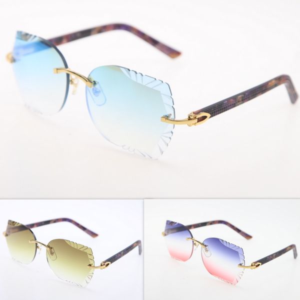 

2020 rimless sunglasses purple plank sunglasses male and female new rimless glasses triangle lens optical sunglasses cat eye eyewear, White;black