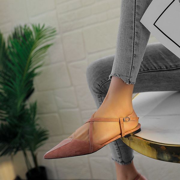 

2021 new woman pointed spring transparent model backwards belt sandals n3ji, Black