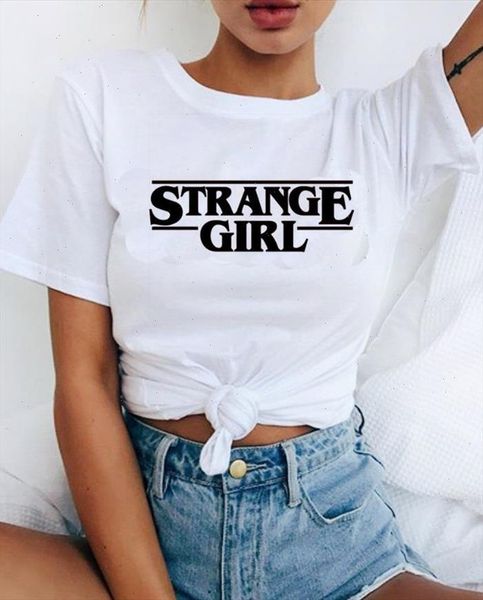 

strange girl print women tshirt cotton casual funny t shirt gift 90s lady yong girl 6 drop ship s 851, White