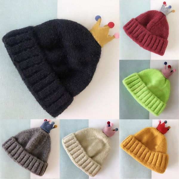 

caps & hats toddler kids girl&boy baby hat fashion infant winter warm an crown knit beanie cap soft knitted w1107, Yellow