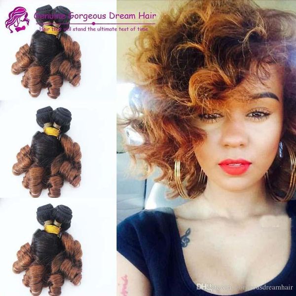 

two tone spring curl funmi human hair extensions aunty funmi hair bundles human hair weave bundles bouncy romance curls ombre color, Black