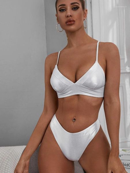 

solid color 2 piece suit backless swimwear fashion casual women clothes 2021 new arrivals womens designer bkini, White;black