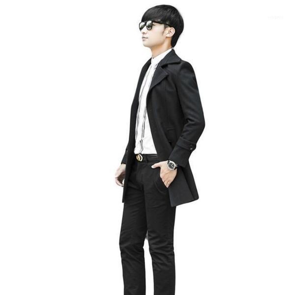 

black casual woolen coat men trench coats long sleeves overcoat mens cashmere coat s - 9xl masculino inverno erkek england1