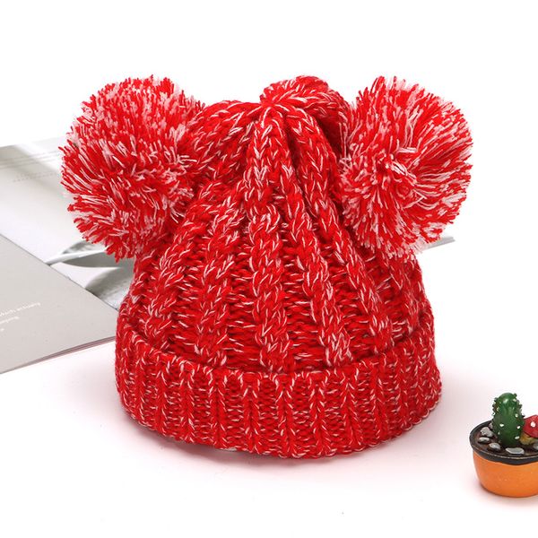 

мода теплый knit beanies шляпы девушки махровые шары осень-зима тепловое вязание hat открытый детские pompom лыжные шапки партия шляпы vt177