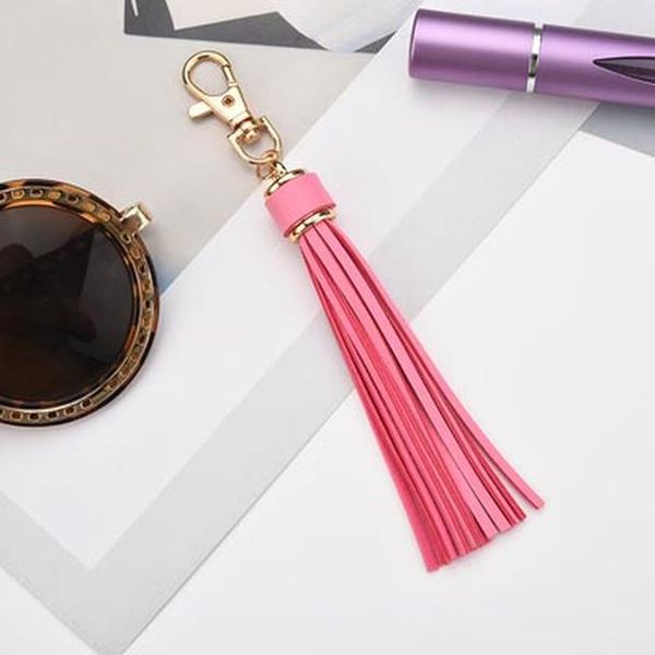 

newpu leather tassel women keychain bag pendant alloy car key chain ring holder retro jewelry eh389 h bbysrh