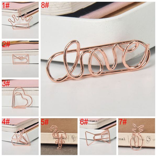 

flamingo creative metal crown paper clips rose gold paper clips bookmark memo planner clips school office stat