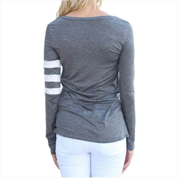 

plus size female o neck long sleeve casual simple t shirts pocket patchwork 2020 spring women striped t shirts tees gv257, White