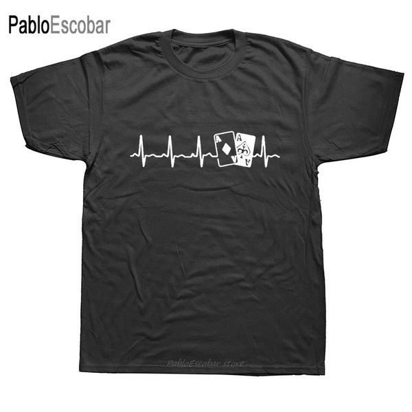 

novelty poker heartbeat mens short sleeves oversized streetwear hip hop printed tees hoodie designers t shirts sweatshirt